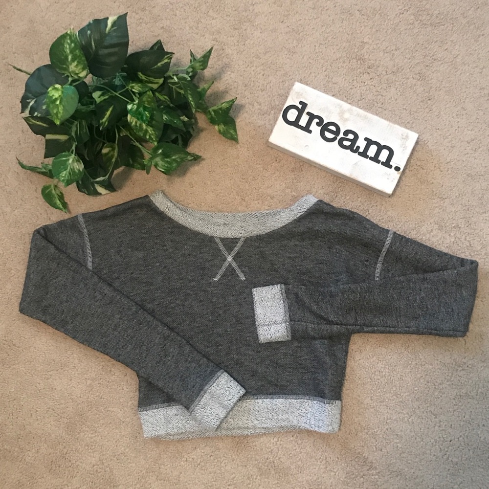Gray Cropped Sweatshirt - Picture 3 of 7